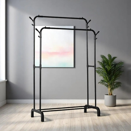Arara Closet Duplo Com Sapateira De Metal Organizador Roupas