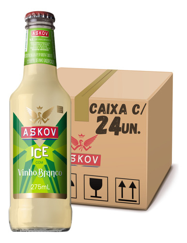 Bebida Askov Ice Com Vinho Branco Caixa Com 24 Un De 275ml