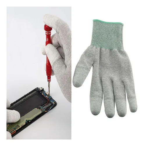 E-outstanding 1 Par De Guantes De Fibra De Carbono Antiestát
