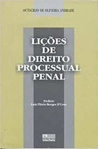 Licoes De Dto Processual Penal, De Andrade,octacilio De O.. Editora Livraria Paulista, Capa Mole Em Português