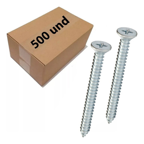 Parafuso Auto Atarraxante Chata 4.2x25 Kit 500 Unid