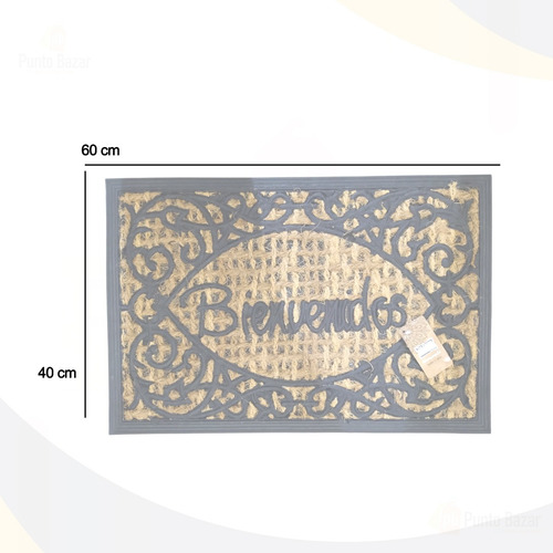 Felpudo Alfombra Para Entrada Coco + Goma 60x40 Cm 40 Cm 60 Cm Diseño 7
