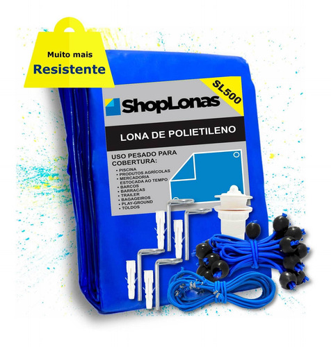 Imagem 1 de 6 de Capa De Piscina 9 Em 1 500 Segurança + Térmica 10,5x5,5