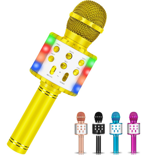 Winique Micrófono Karaoke Para Niños Con Bluetooth Y Led ...