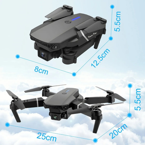 Dron Control Remoto Con Camara 4k Quadcopter 3 Baterias Negro