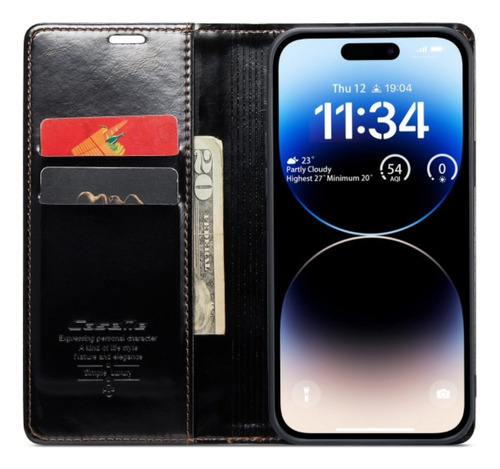 Funda Para iPhone 14 Pro Max Cartera De Lujo 2 En 1