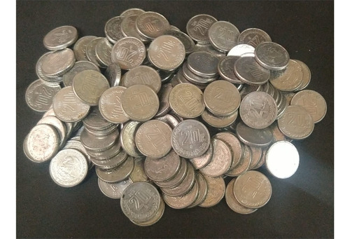 Lote D 136 Monedas De 20 Centavos De Acero Circuladas México