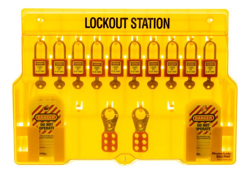Master Lock Estacion De Bloqueo De 10 Paquetes Con Cubierta,