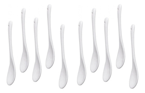 10 Cucharas Para Huevos De Porcelana Blanca, Cucharas De Cer