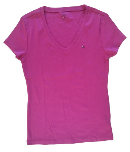 Blusa Tommy Hilfiger Dama M Manga Corta Rosa Sin Etiqueta