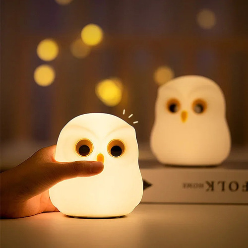 Luz Nocturna Colorida Con Forma De Búho De 0,3 W, Silicona C