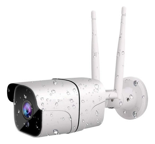 Qian Camara IP Bullet Ir para Exteriores/Interiores 2MP Wi-FI Inalámbrico FHD 1920 x 1080 Pixeles Día Noche Deteccion de Movimiento Compatible con Android Qci-62302,