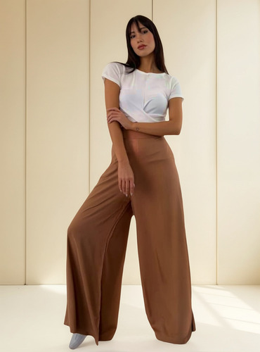 Maxi Palazo Pantalon Oxford Super Amplio Frisa Mujer