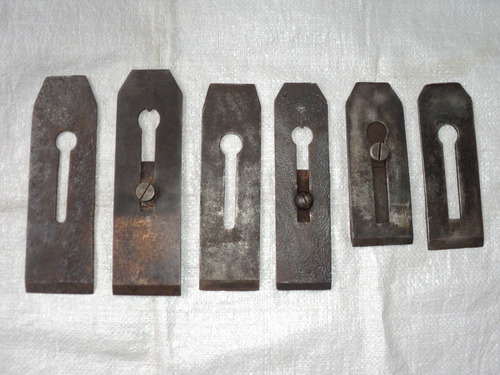 6 Hojas O Fierros Antiguos Para Cepillos Carpinteros. (Usado)