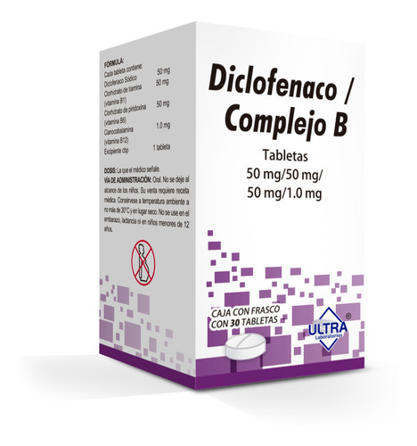 Diclofenaco, Complejo B 30 Tabletas