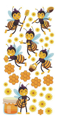 Pegatina De Pared Autoadhesiva De Pvc N Sunflower Bee