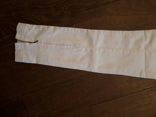 Pantalon De Jean Blanco Con Cierre En Bota T38 Nuevo