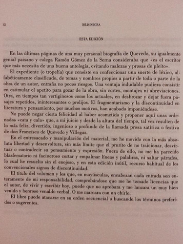 Bilis Negra - Francisco De Quevedo