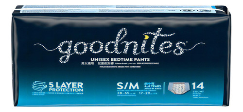 Pañales Goodnites ropa interior pants S/M 14 pañales
