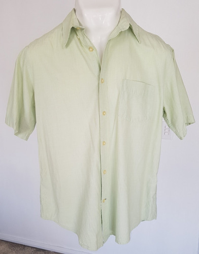 Camisa Color Verde Claro De Manga Corta Talla-m Ca41