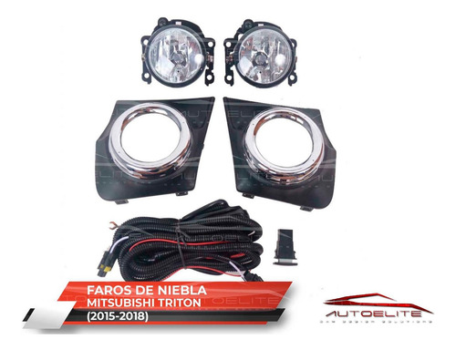Imagen 2 de 10 de Kit Faros Niebla Mitsubishi L200 2016 2017 2018 2019 Biseles