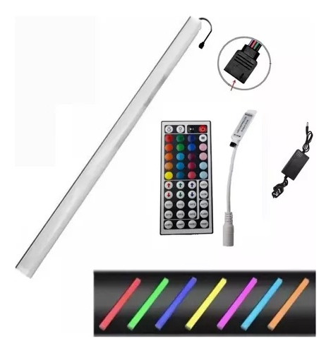 Barra Luz Led Rgb 1 Mts Control 44 Botones Efectos Fuente