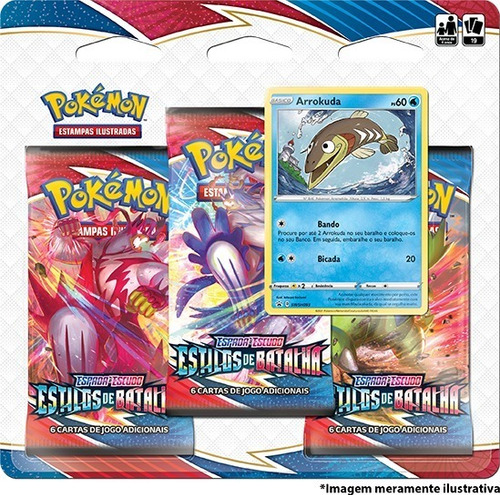 Card Game Pokémon Estilos De Batalha Blister Triplo Arrokuda