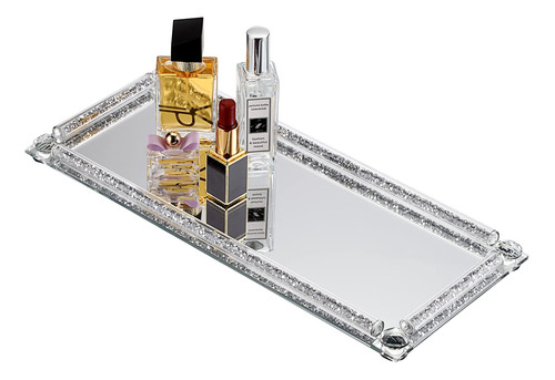 Juxyes Bandeja De Maquillaje Cosmética De Diamante Triturado