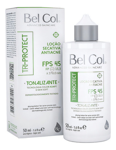 Bel Col Protetor Solar Fps45 Secativa Antiacne Tri Protect