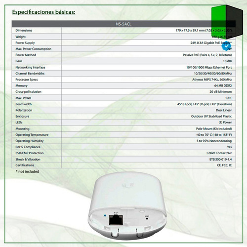 Ap Ubiquiti Nanostation Loco 5 Ac Airmax 5.8 Ghz Cpe Wifi