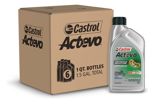 Castrol Actovo 4t 20w-50 Mezcla Sintética Aceite De Motocicl