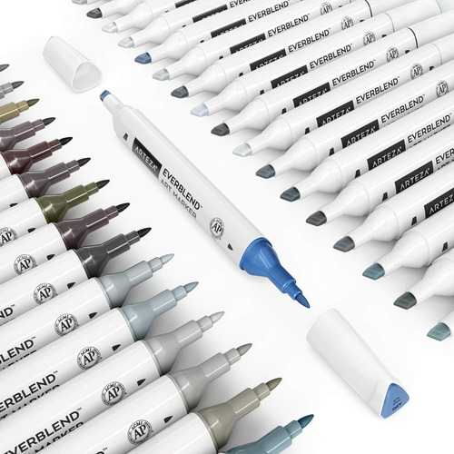 60 Marcadores Arteza A Base De Alcohol Doble Punta + Estuche