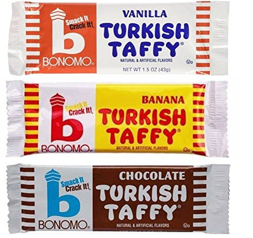 Bonomo Turkish Taffy Candy 3 Sabor 9 Bar Variedad Paquete: