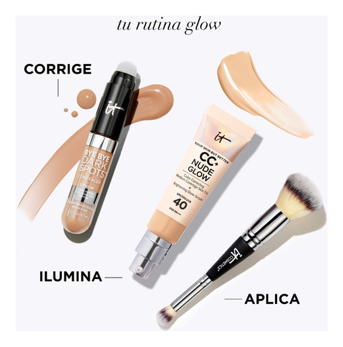 Serum Nude Glow Spf 40 + Niacinamida Tom Fair de It Cosmetics, piel muy clara con subtono melocotón neutro