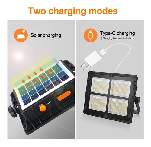 Foco Led Portátil Recargable 150w Panel Solar 4 Modo Luz Color GD2207A - 220063