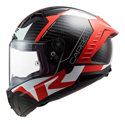 Capacete Ls2 Ff805 Thunder Carbon Racing 1 Vermelho/branco Cor Vermelho Tamanho do capacete 56