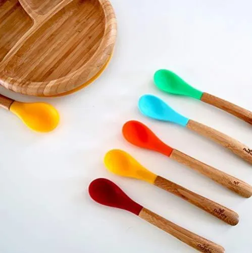 Avanchy Juego Cucharas Bebé Bambú Y Silicona