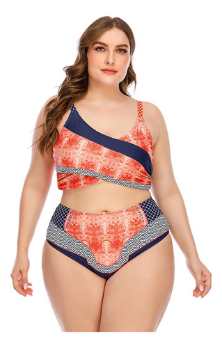 Bikini Beac, Talla Grande, Estampado Sin Espalda, Para Mujer