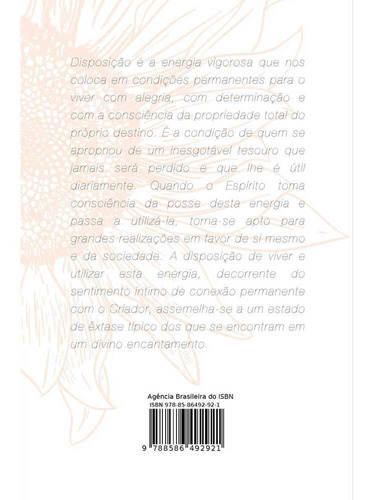Disposição No Dia A Dia, De : Adenáuer Novaes. Série Não Aplica, Vol. Não Aplica. Editora Fundacao Lar Harmonia, Capa Mole, Edição Não Aplica Em Português, 2020