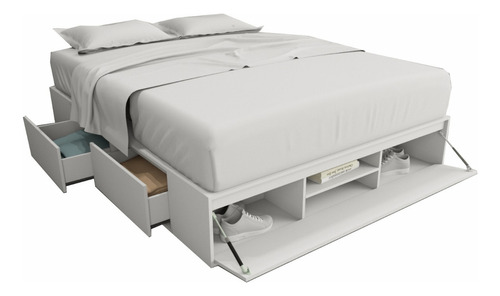 Table's 6443 Baúl 2 1/2 plazas cama cajonera con zapatero sommier 200 x 160 Queen Everest