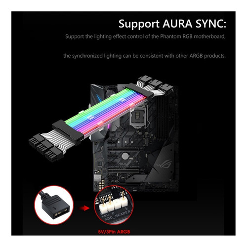 // Funda De Pc Psu Extension Argb Cable Atx 2x8 Pines Pci-e