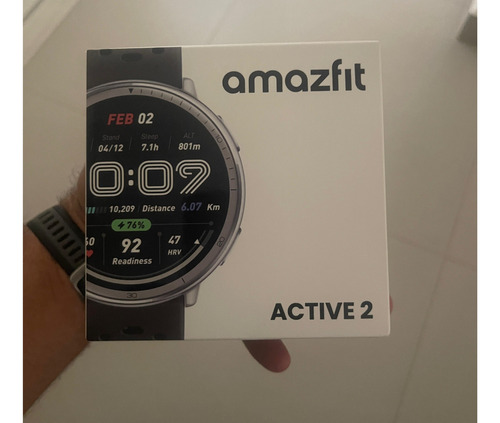 Smartwatch Amazfit Active 2 A2437 Gps Com Mapas Exerc Sono Prateado Mesh Preto
