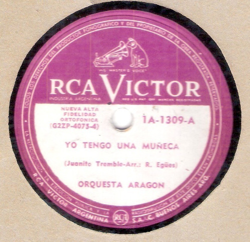 Orquesta Aragon: Yo Tengo Una Muñeca-ay, Jose / 78 Rpm Rca 