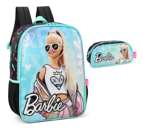 Mochila Barbie Balada Costa Escolar Infantil Com Estojo