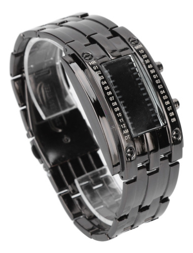 Reloj De Pulsera Led, Modo De Tiempo Binario Único, Pantalla