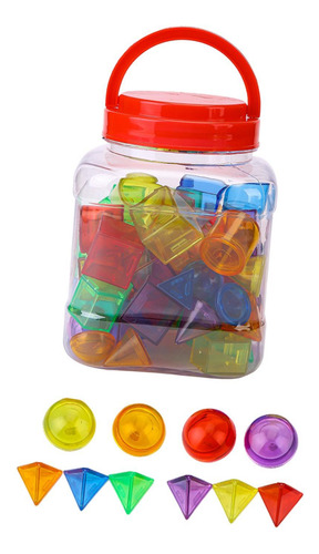60 Piezas De Bloques Transparentes De Colores Con Formas 3d