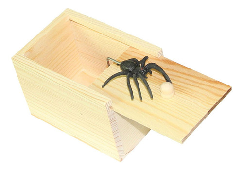 A Caja De Madera Artesanal Broma Caja De De Araña De Broma