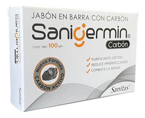 Sanigermin Carbon Jabon Pan 1% Acido Salicico 0,5% X 100 Gr