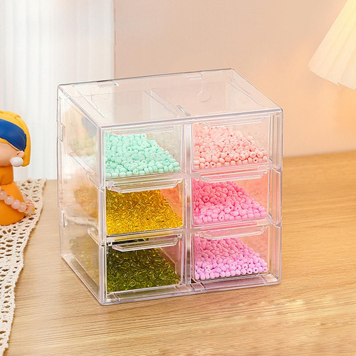 // Mini Cajón Organizador Para Escritorio, Caja De 6 Cajones
