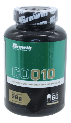 Coenzima Q10 Growth 60 Caps Suplemento Antioxidante Coq10 Sabor Natural